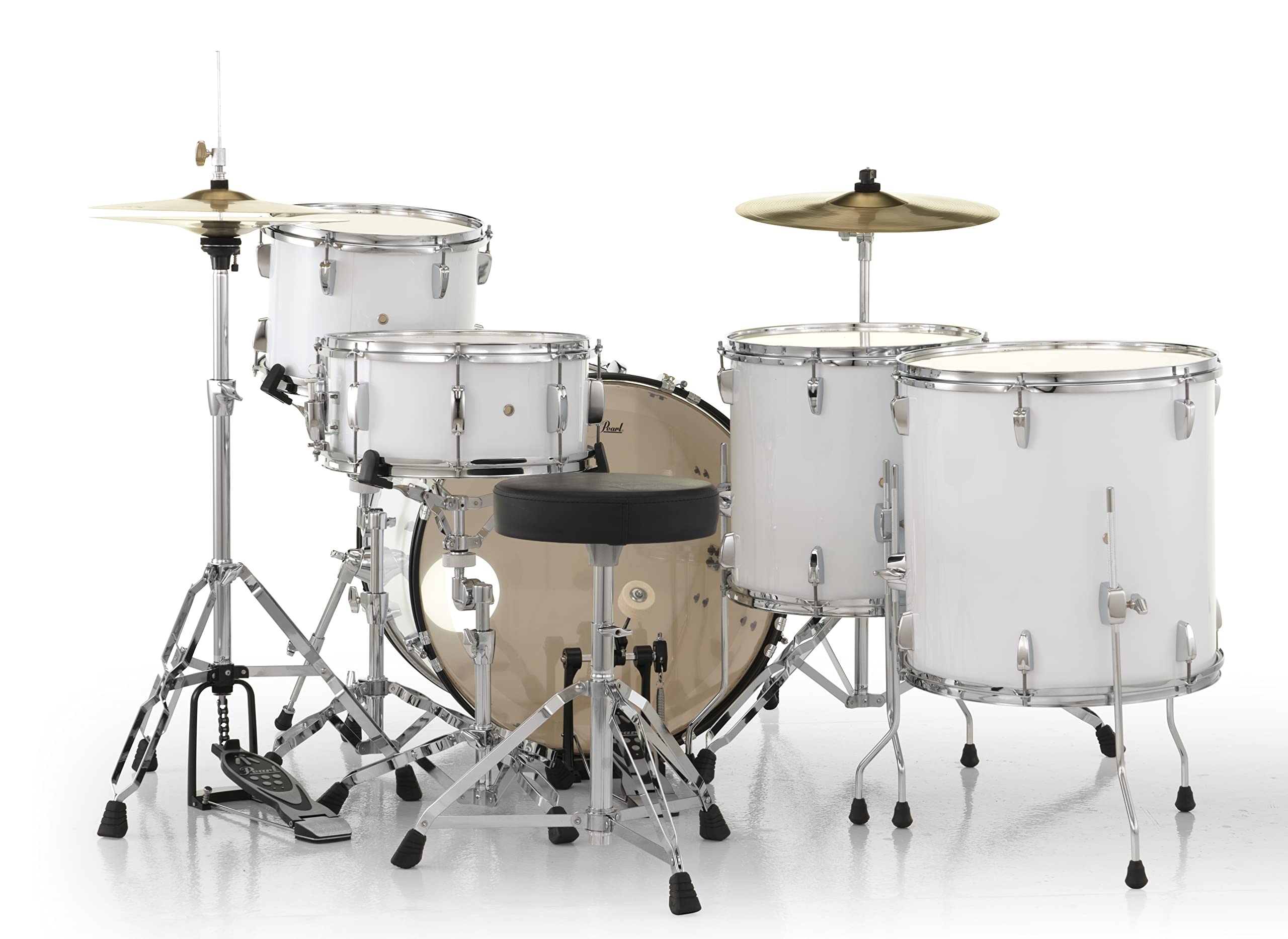 Pearl Roadshow RS525WFC/C 5-piece Complete Drum Set with Cymbals - Pure White