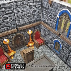 3DEGOS Church Chapel Chattels Furniture Set DND Terrain 28mm for Dungeons and Dragons, D&D, Pathfinder, Warhammer 40k, RPG, Miniatures, Age of Sigmar, Tabletop, D and D, Dungeons and Dragons Gifts