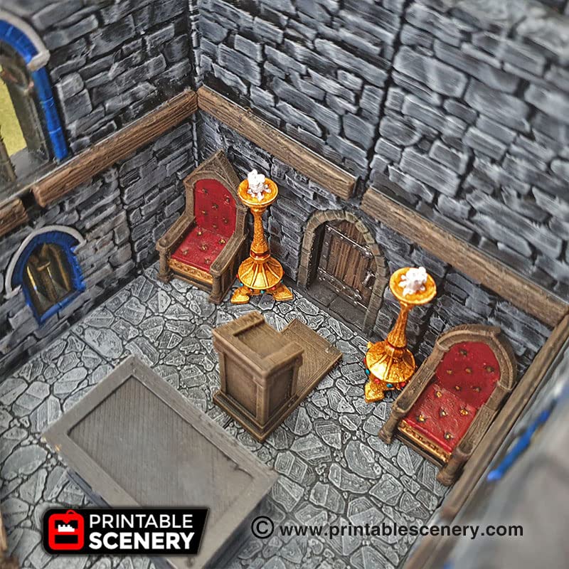 3DEGOS Church Chapel Chattels Furniture Set DND Terrain 28mm for Dungeons and Dragons, D&D, Pathfinder, Warhammer 40k, RPG, Miniatures, Age of Sigmar, Tabletop, D and D, Dungeons and Dragons Gifts