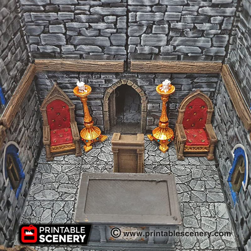 3DEGOS Church Chapel Chattels Furniture Set DND Terrain 28mm for Dungeons and Dragons, D&D, Pathfinder, Warhammer 40k, RPG, Miniatures, Age of Sigmar, Tabletop, D and D, Dungeons and Dragons Gifts