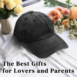 JYxingchi 2 PCS Vintage Washed Distressed Baseball Cap Adjustable Dad Golf Hat Low Profile Twill Hat Black+Khaki