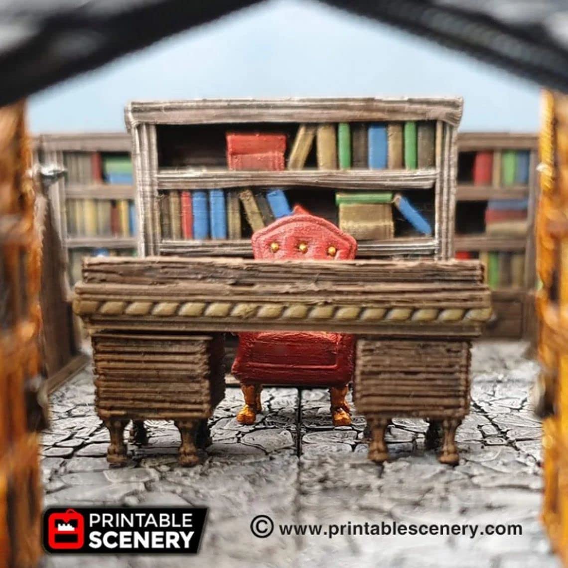 3DEGOS Library Furniture Set DND Terrain 28mm for Dungeons and Dragons, D&D, Pathfinder, Warhammer 40k, RPG, Miniatures, Age of Sigmar, Tabletop, D and D, Dungeons and Dragons Gifts