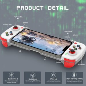 Joso Bluetooth Controller for iPhone, Android, Direct Play, Low Latency, Phone Controller Gamepad Joystick for Galaxy S23 S22 S21 20 Ultra, iPhone 14 13 12 11 Pro Max, COD Mobile, Genshin Impact