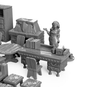 3DEGOS Tavern Bedroom Furniture Set DND Terrain 28mm for Dungeons and Dragons, D&D, Pathfinder, Warhammer 40k, RPG, Miniatures, Age of Sigmar, Tabletop, D and D, Dungeons and Dragons Gifts