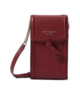 kate spade new york® knott pebbled leather north/south crossbody shoulder bag – magnetic snap closure autumnal red one size one size