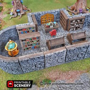 3DEGOS Library Furniture Set DND Terrain 28mm for Dungeons and Dragons, D&D, Pathfinder, Warhammer 40k, RPG, Miniatures, Age of Sigmar, Tabletop, D and D, Dungeons and Dragons Gifts