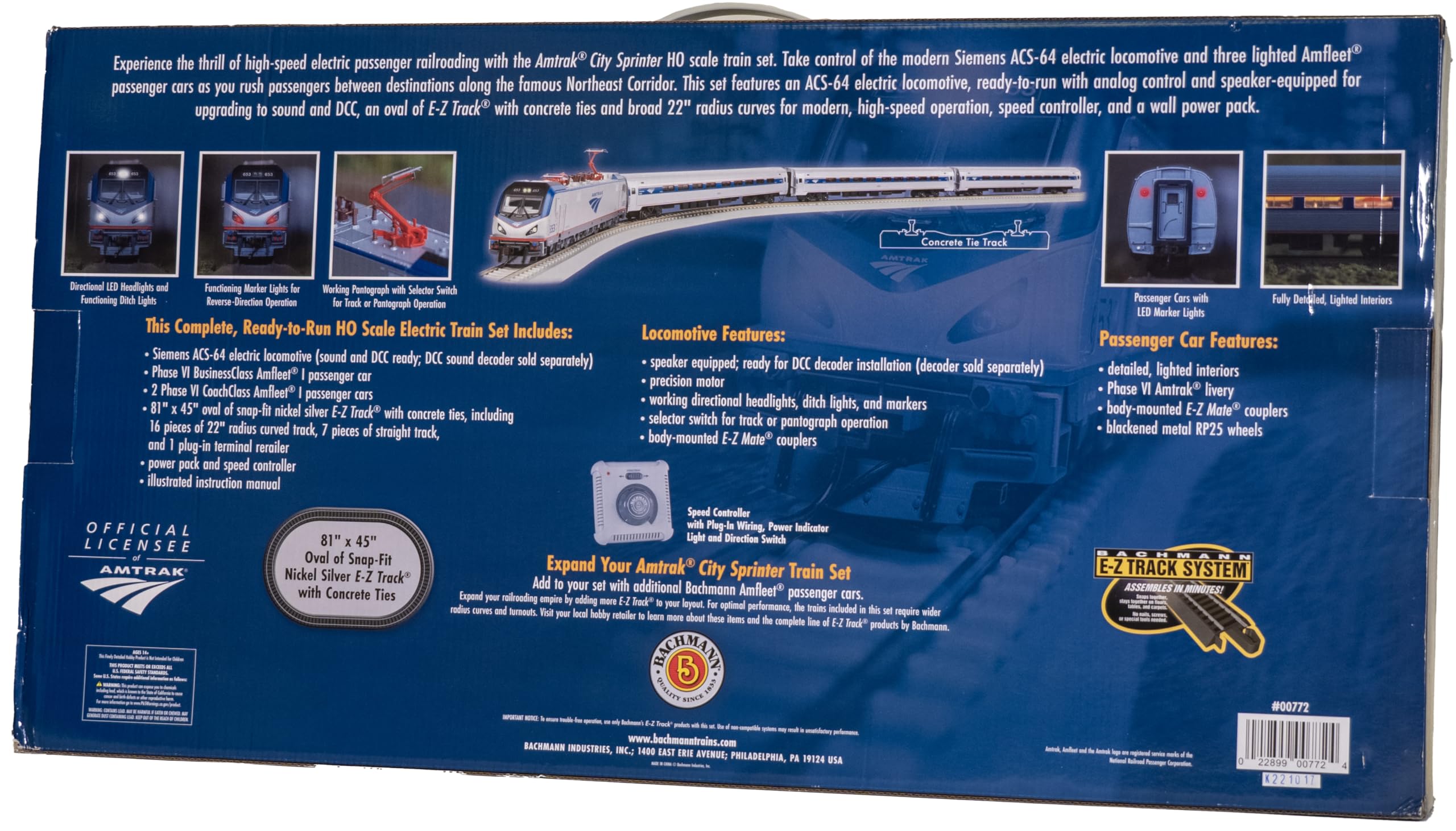 Bachmann Trains - Amtrak® City Sprinter - Ready to Run Electric Train Set - HO Scale