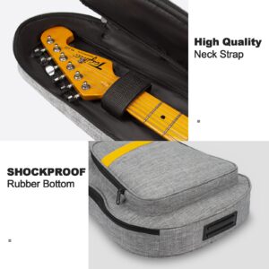 LETSROCK 39 Inch Electric Guitar Bag, Electric Guitar Case Gig Bag with 0.4 Inch Thick Padding Premium Dual Adjustable Shoulder Strap Pocket & Neck Strap Gray