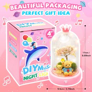 SEKEAHU Satkago Crafts for Girls Ages 4-8 8-12, Music Box and LED Novelty Toys Christmas Gifts Arts and Crafts for Kids Ages 8-12 4-8