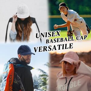 JYxingchi 2 PCS Vintage Washed Distressed Baseball Cap Adjustable Dad Golf Hat Low Profile Twill Hat Black+Khaki