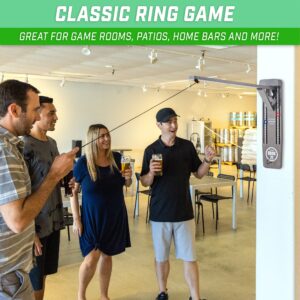 GoSports Hook 21 Wall Mount Ring Swing Game - Play Indoors or Outdoors with Foldable Arm