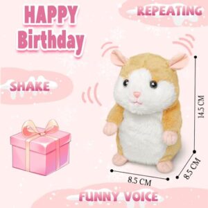 YH YUHUNG Interactive Talking Hamster Toy Repeats What You Say, Mimics Your Voice with High-Pitched Tone & Head Nodding, Soft, Durable Plush Hamster Stuffed Animal Repeating Toy for Kids