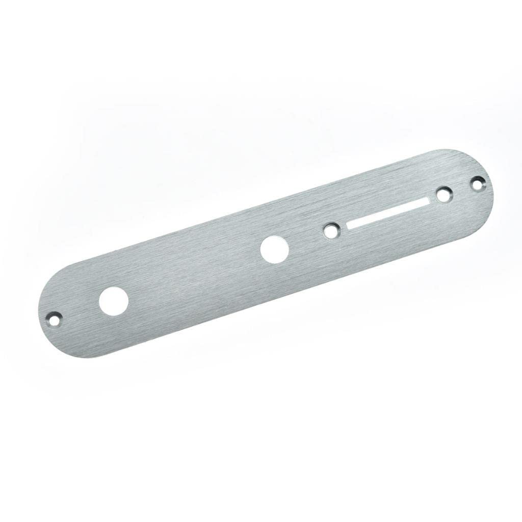 KAISH USA Specs Metal Aluminum Anodized Tele Control Plate with 3/8" CTS Pot Holes for American/Mexican Telecaster Silver