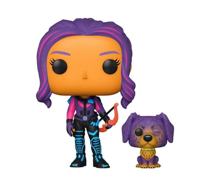 Funko Pop! Marvel Black Light Vinyl Figure Collection MCU Glow Toy (Kate Bishop & Lucky)