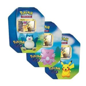 pokemon go gift tins - all 3 tins! (pikachu, snorlax, blissey) : 12 total booster packs + promos!