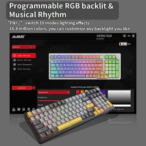 NACODEX AK992 99 Key Hot Swappable RGB Gasket Mount Keyboard | 4000mAh Bluetooth /2.4G /Wired PC Gaming Custom Keyboard with Volume Knob | OEM PBT Keycaps(Starry Night)