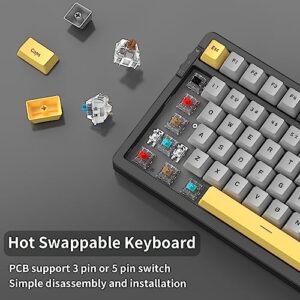 NACODEX AK992 99 Key Hot Swappable RGB Gasket Mount Keyboard | 4000mAh Bluetooth /2.4G /Wired PC Gaming Custom Keyboard with Volume Knob | OEM PBT Keycaps(Starry Night)