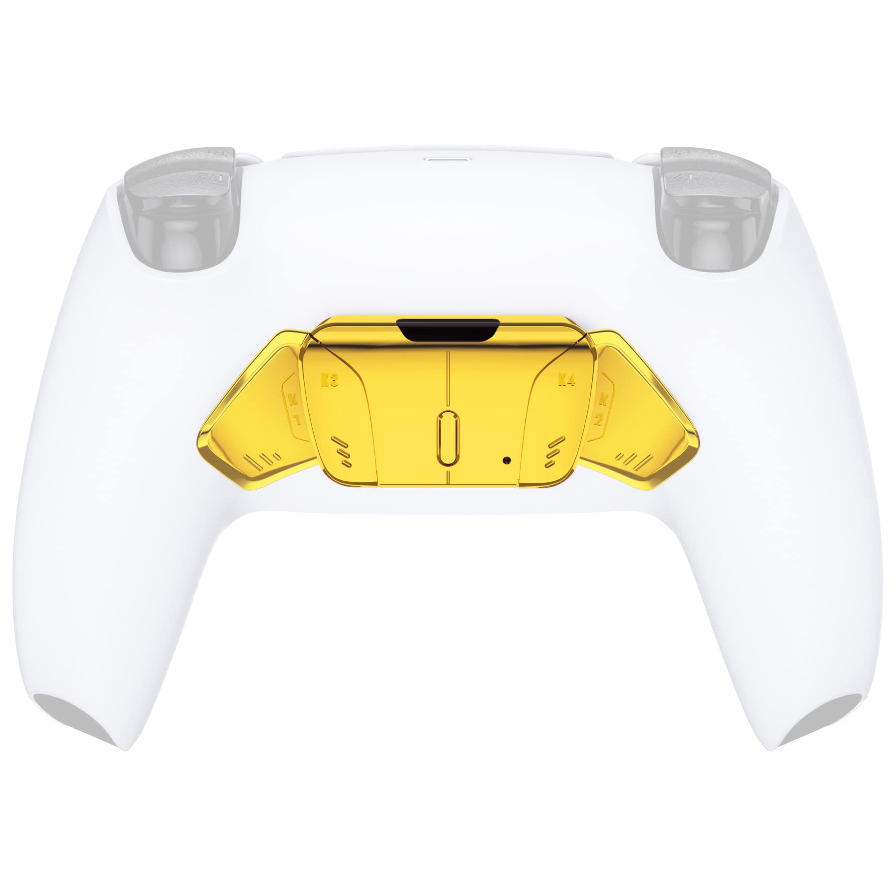 Chrome Gold Replacement Redesigned K1 K2 K3 K4 Back Buttons Housing Shell for PS5 Controller eXtremeRate RISE4 Remap Kit - Controller & RISE4 Remap Board NOT Included