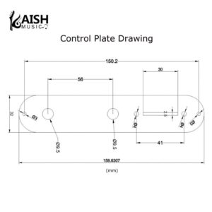 KAISH USA Specs Metal Aluminum Anodized Tele Control Plate with 3/8" CTS Pot Holes for American/Mexican Telecaster Silver