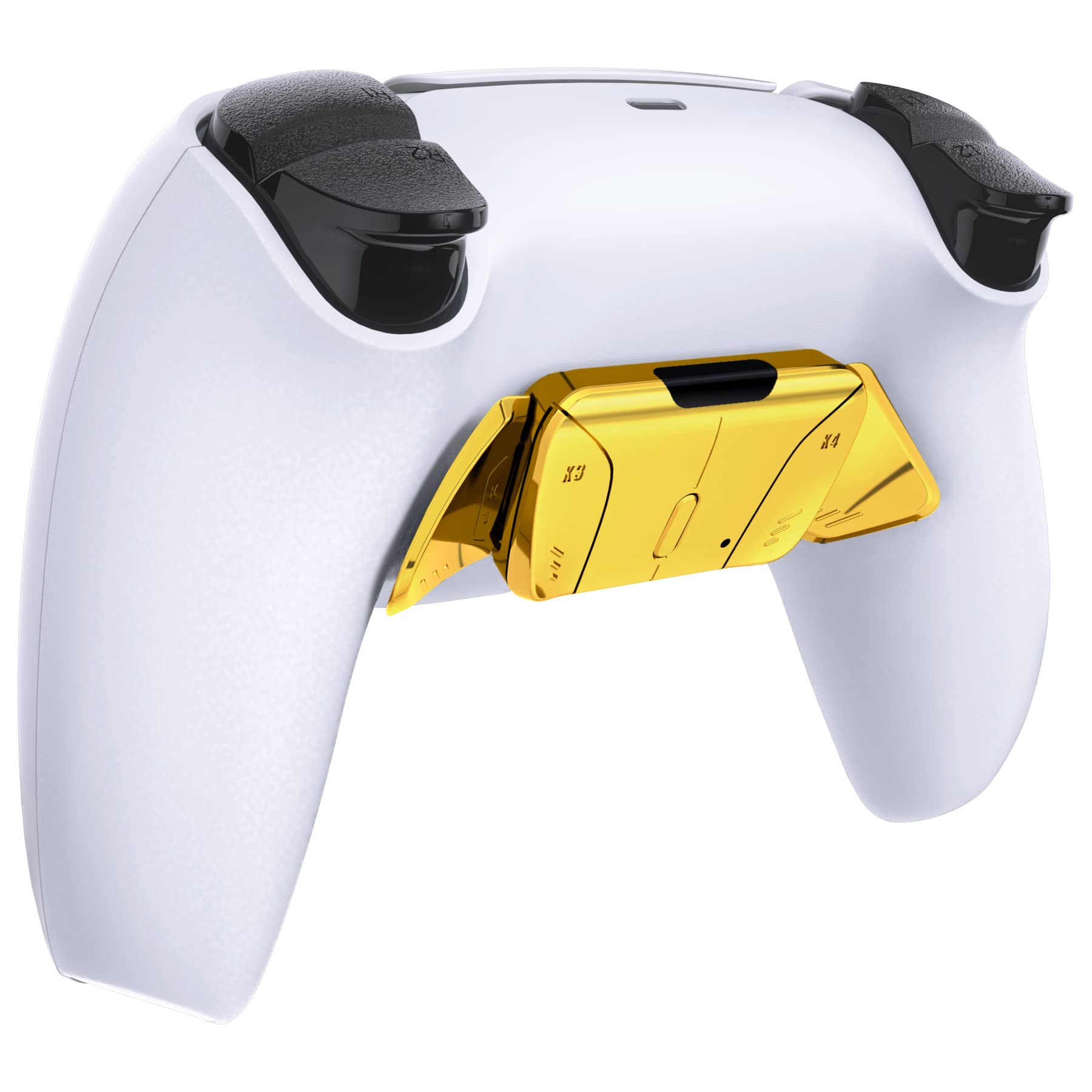 Chrome Gold Replacement Redesigned K1 K2 K3 K4 Back Buttons Housing Shell for PS5 Controller eXtremeRate RISE4 Remap Kit - Controller & RISE4 Remap Board NOT Included