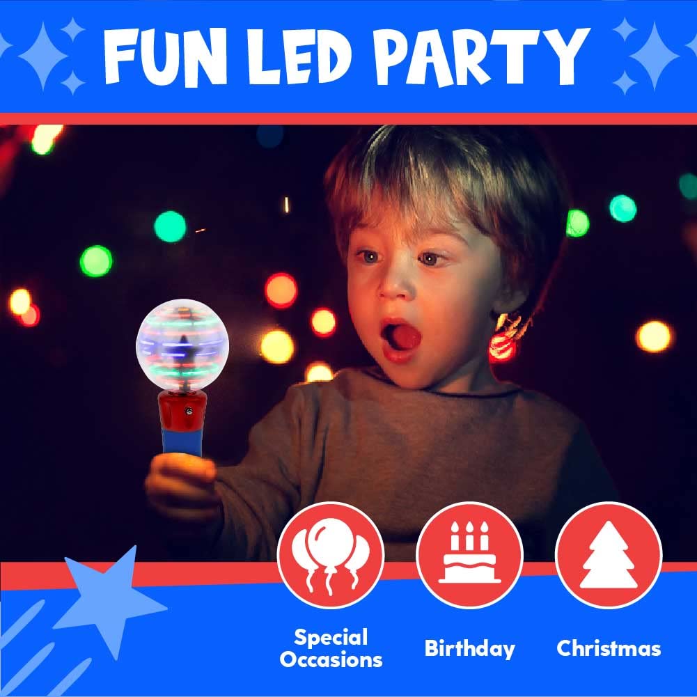 Toysery Spinning Light Up Toy Magic Wand for Kids, LED Light Up Wand Toy for Boys and Girls. Provides Thrilling Light Show Autism Sensory Toys