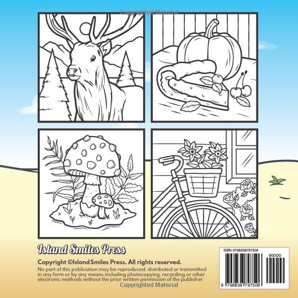 Bold and Easy Large Print Coloring Book: 70 Big and Simple Designs for Adults, Seniors and Beginners. Animals, Flowers, Food, Still Life, Mandalas and more.