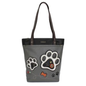 Chala Group Deluxe Vegan Leather Every Day Tote Bag Purse : 13.5 x 14 inches (Paw Print)