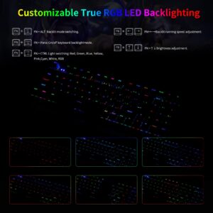 HUO JI E-YOOSO Z-19 Mechanical Gaming Keyboard with Number Pad, True RGB Backlit, 5 Pin Hot Swappable Red Switches, Pro Software Supported, Wired Compact 94 Keys for PC/Computer, Grey Black