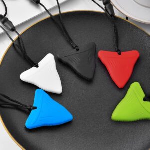 5 PCS Sensory Chew Necklaces - Chewy Necklaces for Sensory Kids, Shark Tooth Necklace, Nail Biting Treatment for Kids Adults, YQZIYOU