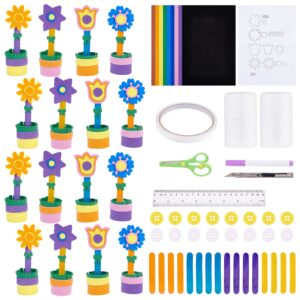 webeedy 16 set foam flower craft kit diy spring crafts make your own flower science and garden gift easter art craft for home fun game activities