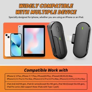 Leereel Wireless Lavalier Microphone for iPhone iPad, Plug-Play Mini Lapel Mic with 700mAh Charging Case, Video Recording Clip on Mic for Tiktok YouTube Live Stream - Noise Reduction, Auto Sync