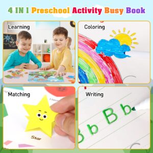 Arthopt Busy Book, 32 Pages Montessori Busy Book for Toddlers, Autism Learning Materials Educational Toys, Preschool Learning Activities Books for Toddlers 1-3