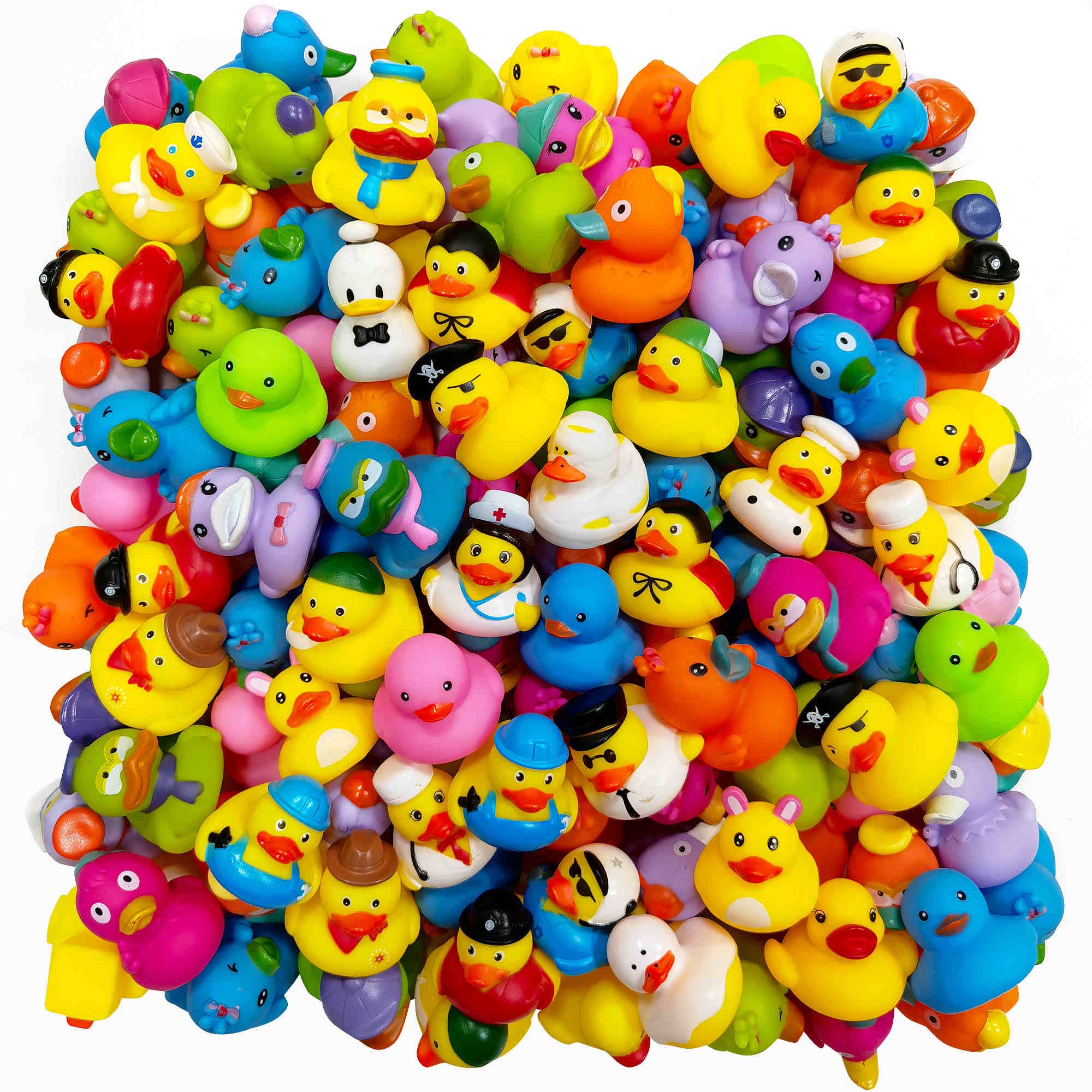 Arttyma Rubber Ducks in Bulk,Assortment Duckies for Jeep Ducking Floater Duck Bath Toys Party Favors (50-Pack)