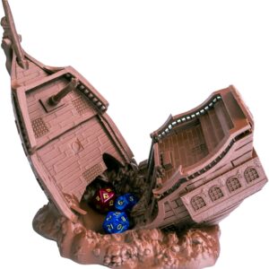 3D Vikings Pirate Ship Dice Tower, Perfect Dice Tower for Dungeons and Dragons, Tabletop RPG, Miniature Games and Board Games