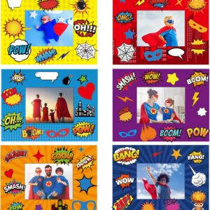 chiazllta 30 Pack Super Theme Hero DIY Picture Frame Craft Kit for Kids Fashion Hero DIY Photograph Craft Hero Children Stickers for hero Art Craft Home Classroom Game Activities