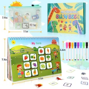 Arthopt Busy Book, 32 Pages Montessori Busy Book for Toddlers, Autism Learning Materials Educational Toys, Preschool Learning Activities Books for Toddlers 1-3