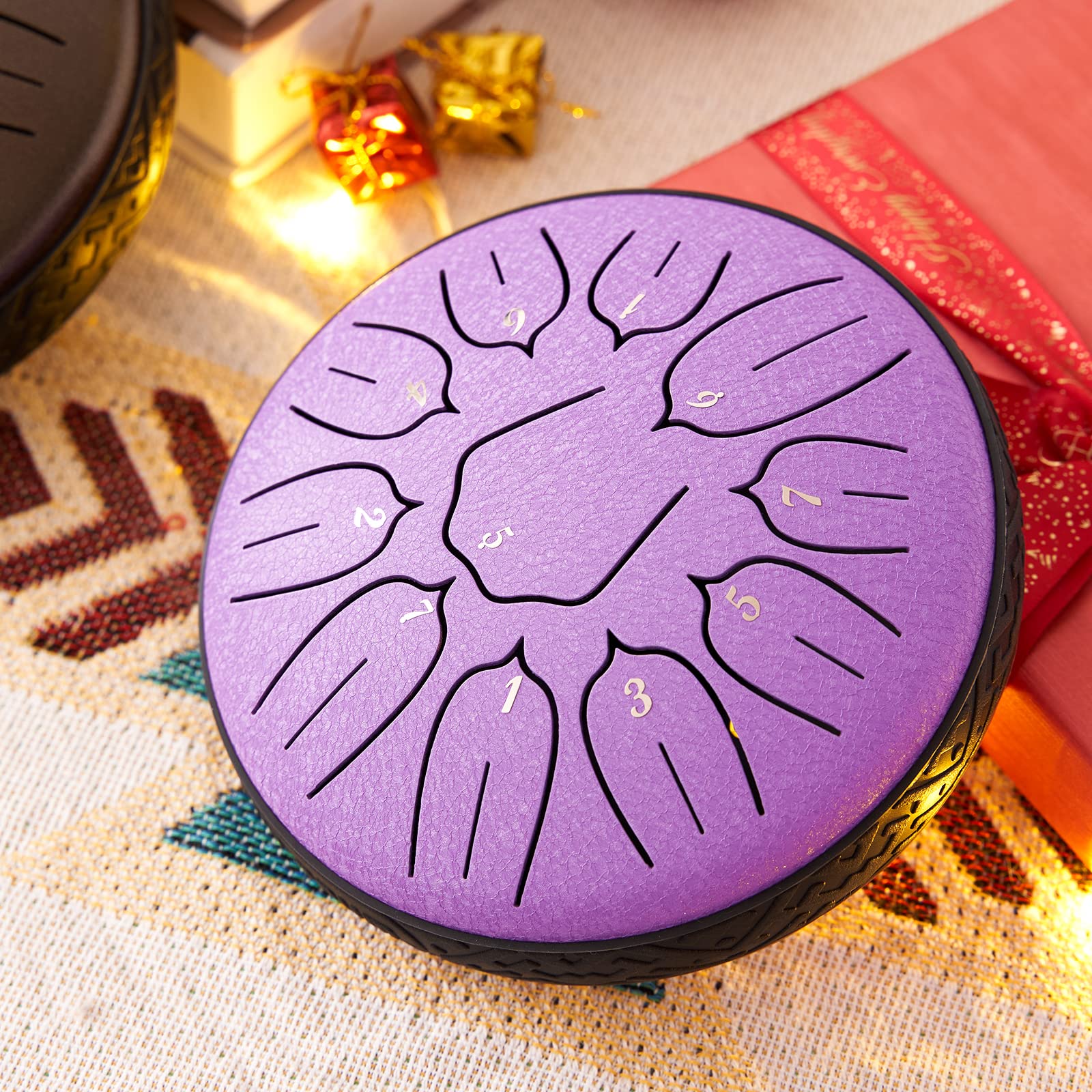 Lronbird Steel Tongue Drum 6 Inch 11 Notes Hand Drums with Bag Sticks Music Book, Sound Healing Instruments for Musical Education Entertainment Yoga Chakra Gifts (Lavender)