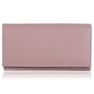 Ozora Handmade Bifold Premium Leather Slim Wallet with RFID Protection, Card Holders and ID Window for Women