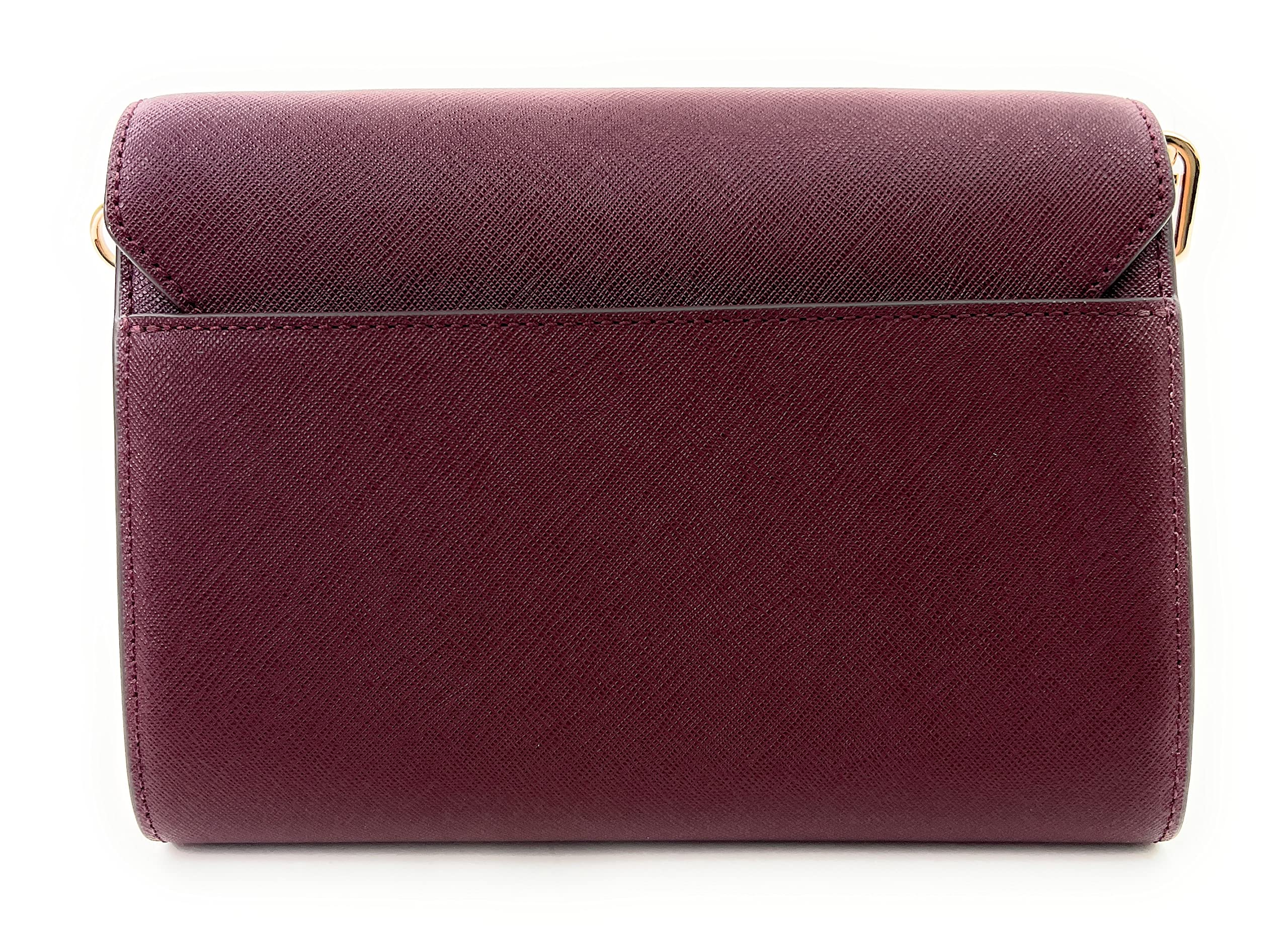 Tory Burch Emerson Chain Wallet Leather Cross Body Bag (Claret)