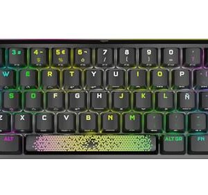 Corsair K70 PRO MINI WIRELESS RGB 60% Mechanical Gaming Keyboard (Fastest Sub-1ms Wireless, Swappable CHERRY MX Red Keyswitches, Aluminum Frame, PBT Double-Shot Keycaps) QWERTY, NA Layout - Black