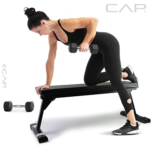 CAP Barbell Strength Premium Foldable Flat Bench, Black (FMIS-CS103F)