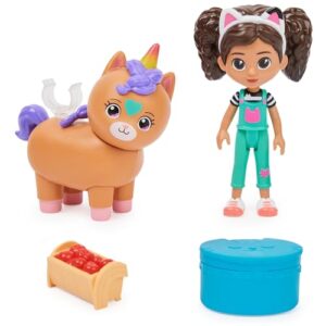 gabby's dollhouse, gabby girl and kico the kittycorn toy figures pack, with accessories and surprise kids toys for ages 3 and up