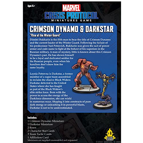 Atomic Mass Games Marvel: Crisis Protocol Crimson Dynamo & Dark Star Character Pack - Winter Guard Heroes, Tabletop Superhero Game, Ages 14+, 2 Players, 90 Minute Playtime, Made