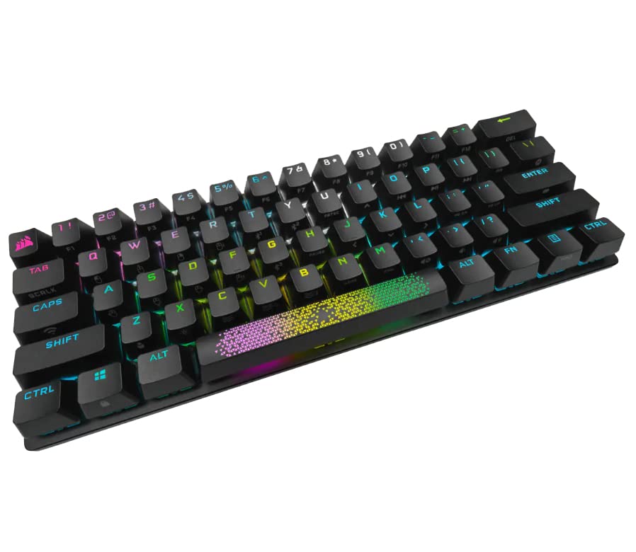 Corsair K70 PRO MINI WIRELESS RGB 60% Mechanical Gaming Keyboard (Fastest Sub-1ms Wireless, Swappable CHERRY MX Red Keyswitches, Aluminum Frame, PBT Double-Shot Keycaps) QWERTY, NA Layout - Black