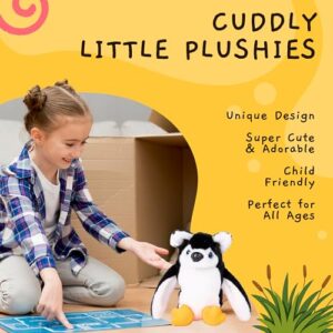 Randimals Mini Stuffed Animals - Penguin & Husky Dog Hybrid Mini Plushies - Cute Plushies for Girls & Cuddly Small Stuffed Animals for Boys - P-Dawg Little Plush Stuffed Animals for Kids & Kidults