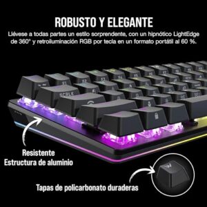 Corsair K70 PRO MINI WIRELESS RGB 60% Mechanical Gaming Keyboard (Fastest Sub-1ms Wireless, Swappable CHERRY MX Red Keyswitches, Aluminum Frame, PBT Double-Shot Keycaps) QWERTY, NA Layout - Black