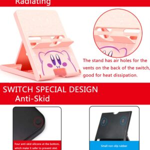 Busjoy Switch Stand Compatible with Nintendo Switch, Switch OLED, Steam Deck, Switch Lite, Cute Game Theme for Pokemon, Compact Portable Foldable Angle Switch Holder Non-Slip Bracket-Blue