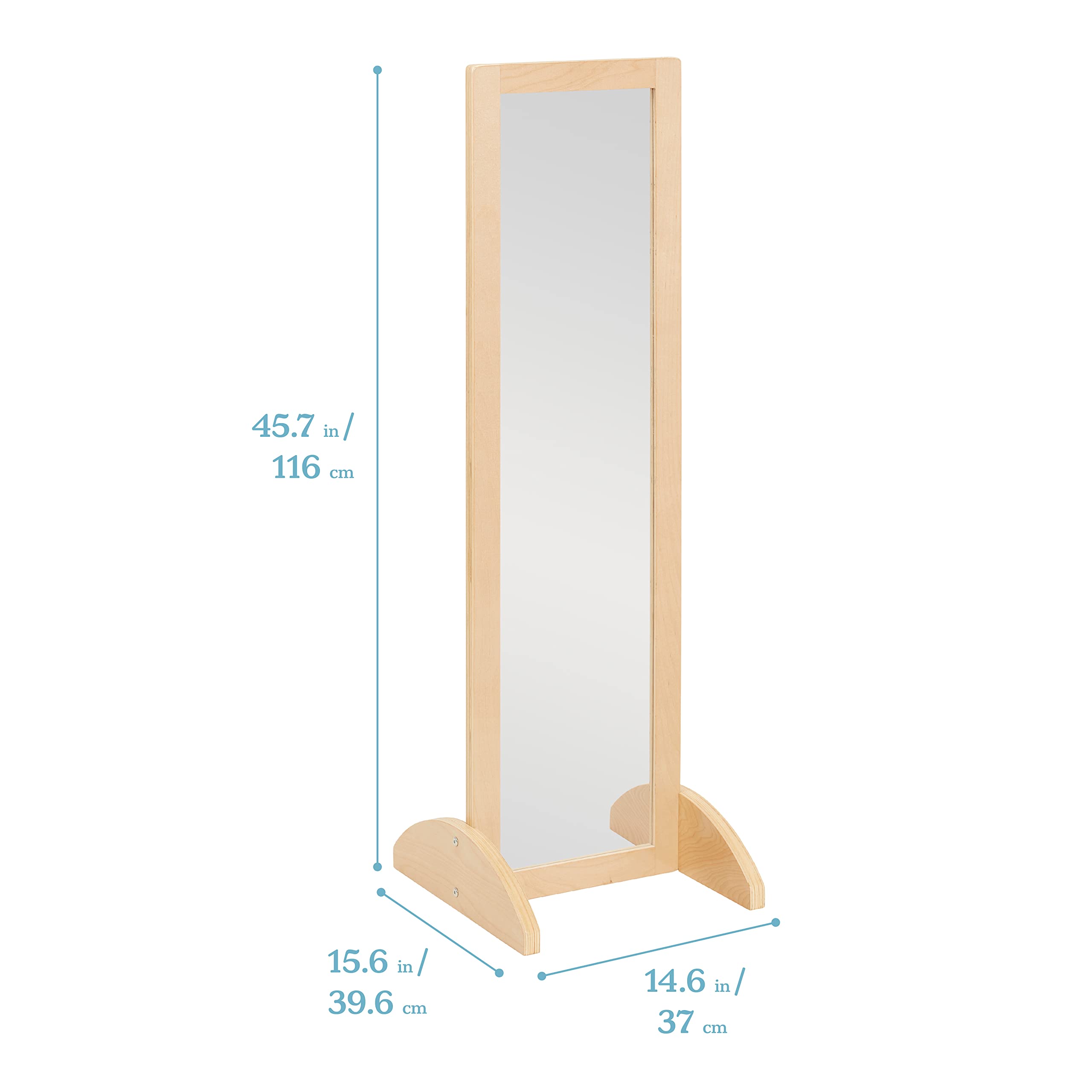 ECR4Kids Single-Sided Bi-Directional Mirror, Kids Furniture, Natural