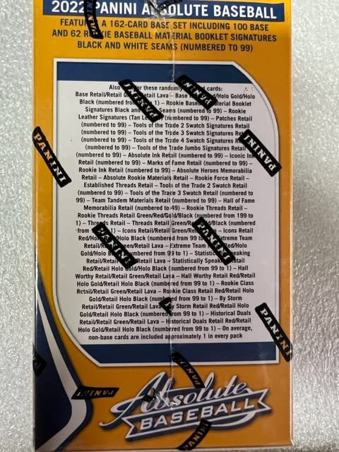 2022 Panini Absolute Baseball Value Blaster Box - 1 Auto or Relic Per Box - 42 Trading Cards