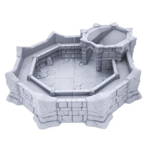 endertoys dice arena by makers anvil, 3d printed tabletop rpg scenery and wargame terrain 28mm miniatures